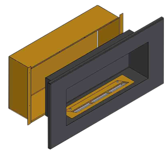Теплоизоляционный корпус ZeFire для встраивания в мебель для очага 1800 мм_0