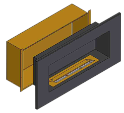 Теплоизоляционный корпус ZeFire для встраивания в мебель для очага 1500 мм